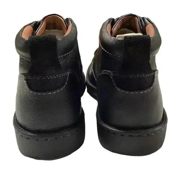 Clarks Chukka Boots Mens 15 W Wide Black Leather Lace Up Stratton Limit NEW main image 7